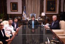 Javier Milei recibió en Casa Rosada a Ariel y David Cunio, dos de los argentinos que fueron rehenes de Hamas