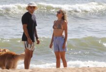 Las vacaciones de Lucas Blondel y Morena Beltrán en la costa esteña