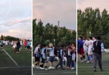 Una salvaje pelea se desató en un partido juvenil en Comodoro Rivadavia entre jugadores e hinchas