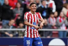 El impresionante remate teledirigido de Nahuel Molina que se clavó en el ángulo en el partido entre Atlético Madrid y Getafe