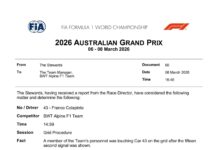 La autocrítica del director de Alpine por el error que le costó la sanción a Colapinto en la F1: la explicación de la FIA