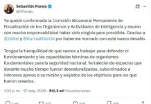 Sebastián Pareja presidirá la Comisión Bicameral de Inteligencia